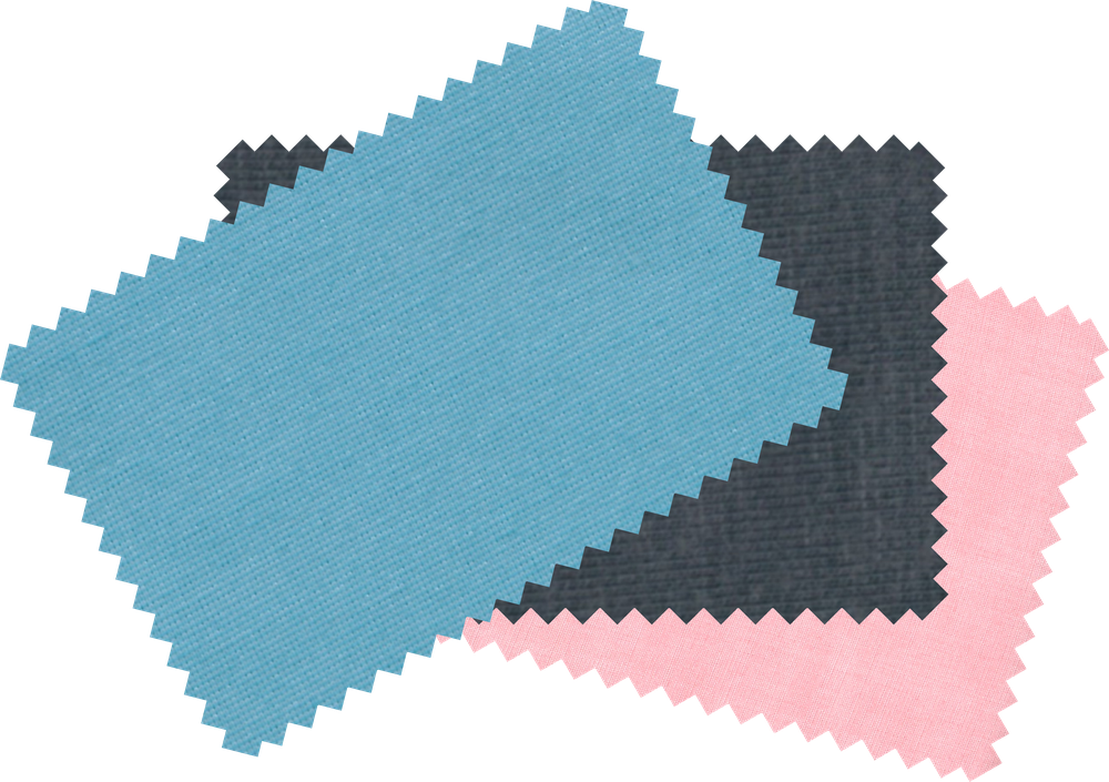 Regenerated fibres fabric swatches