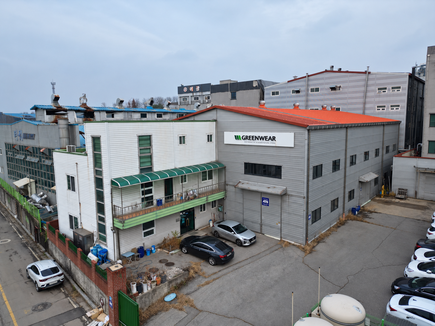 Aerial view of the Greenwear Co., Ltd. production facility in Yangju